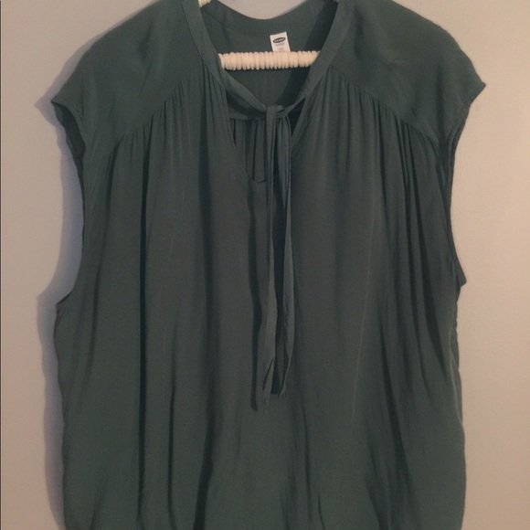 Sea Foam Green W/ Faux Neck Tie Tunic - Picture 2 of 3